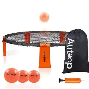Roundnet Autoop Spikeball Spiderball Set mit 3 Bällen, Strike Ball