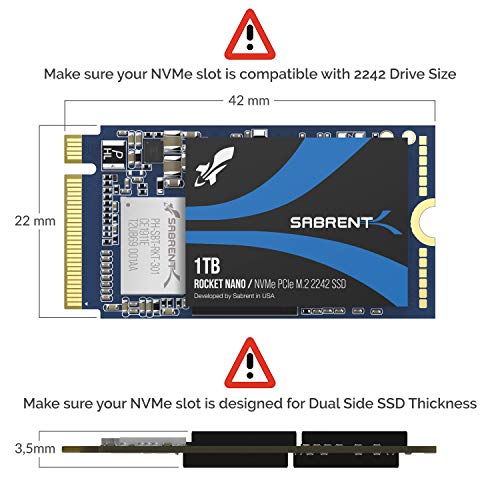 Sabrent-SSD Sabrent 1TB Rocket NVMe PCIe M.2 2242 DRAM-frei
