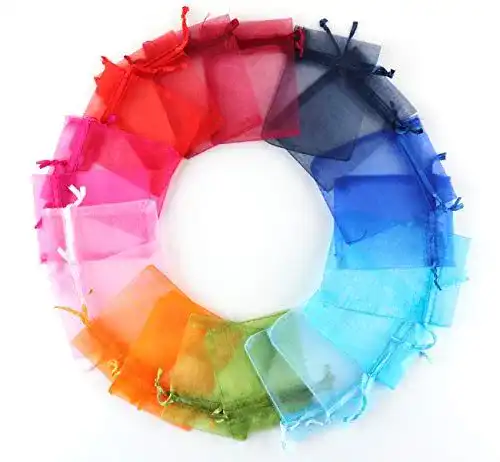 Säckchen ABSOFINE Organza 100x Organzabeutel 10farbig