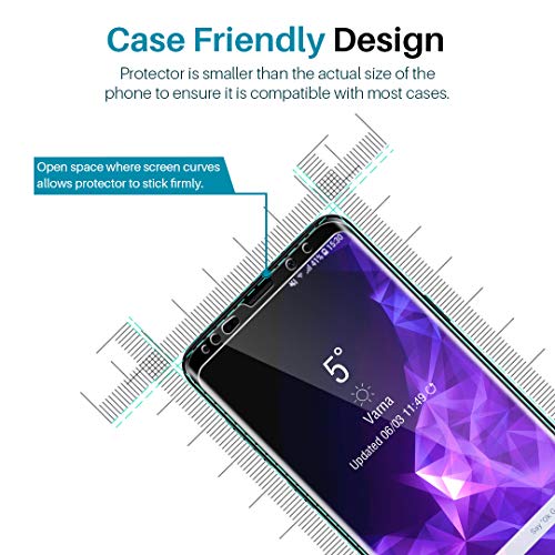 Samsung-Galaxy-S9-Panzerglas L K LϟK Schutzfolie mit Rahmen