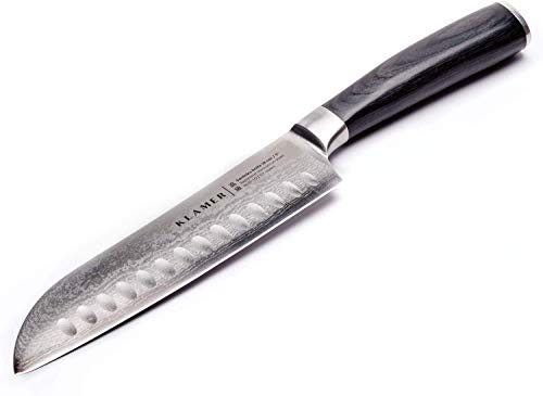 Die beste santoku damastmesser klamer echter japanischer stahl 18 cm Bestsleller kaufen