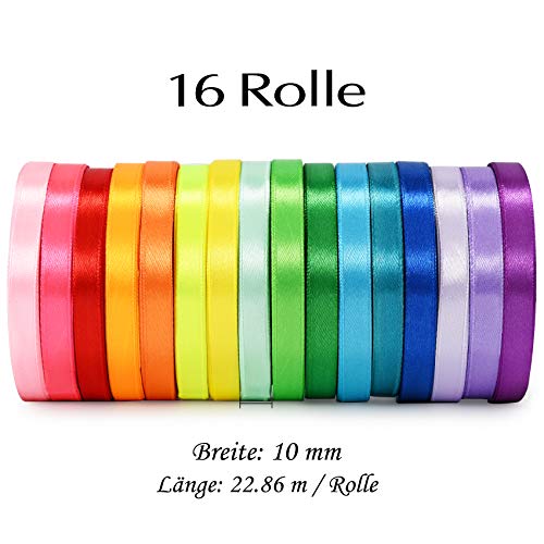 Satinband Wtrcsv 16 Farben 22m X 10mm, Schleifenband