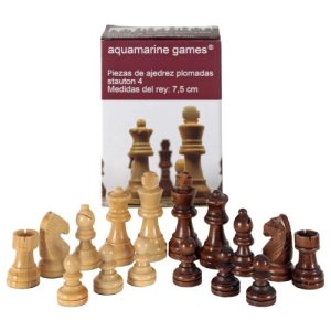 Schachfiguren Holz Aquamarine Games, Stauton 4, Schachfiguren