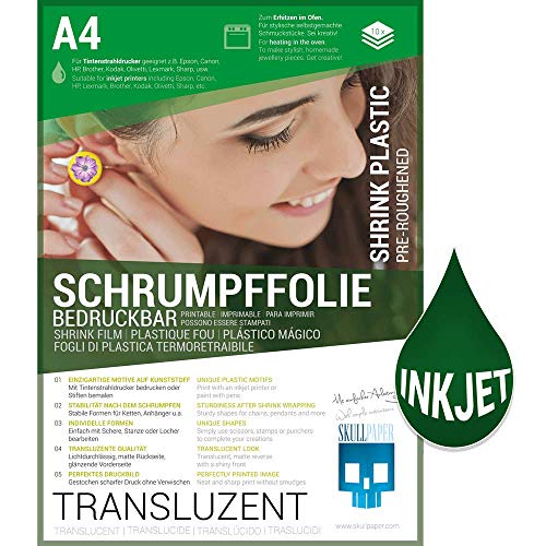 Schrumpffolie SKULLPAPER ® bedruckbar transluzent10 Bögen A4