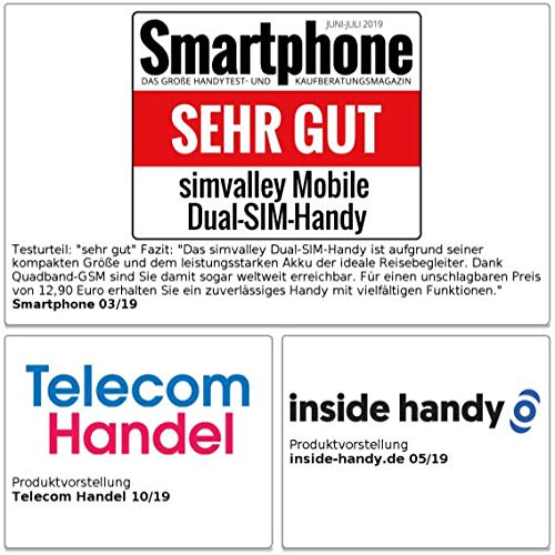 Simvalley-Handy Simvalley Mobile Handy einfach: Dual-SIM