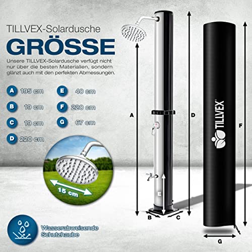 Solardusche Edelstahl tillvex Solardusche 35 Liter inkl. Schutzhaube