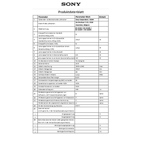 Sony-Fernseher Sony KE-65A8/P Bravia 164 cm (65 Zoll) Android
