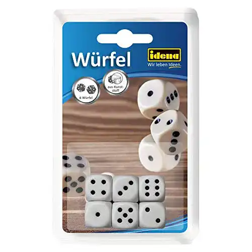 Spielwürfel Idena 40211 Würfelset mit 6 Augenwürfeln