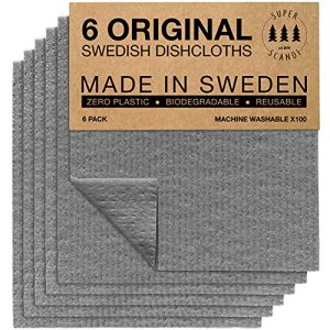 Spültuch SUPERSCANDI Schweden-Geschirrtücher, 6 Stück Grau