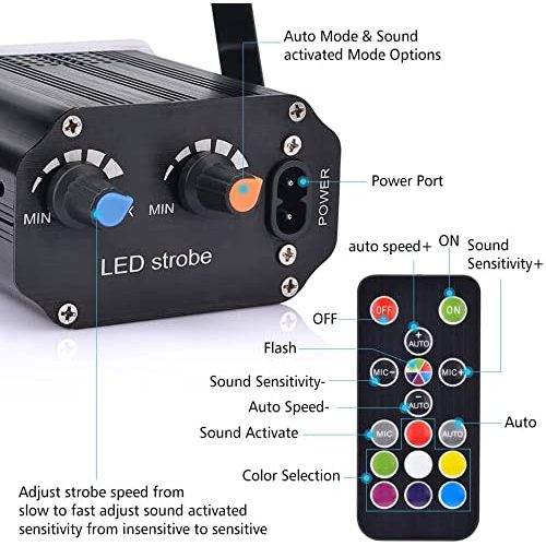 Stroboskop ROMYSE Mini Licht, 48 LED Disco Licht Partylicht