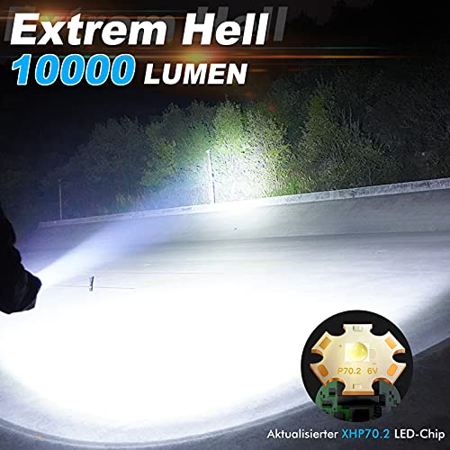 Taschenlampe 10.000 Lumen Amzyigou LED, Aufladbar Typ-C
