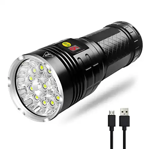 Taschenlampe 10.000 Lumen Woputne 12 LEDs Taschenlampe