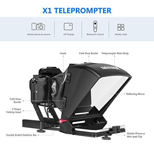 Teleprompter Neewer X1 Mini , 8″ Tragbarer für iPad Tablet