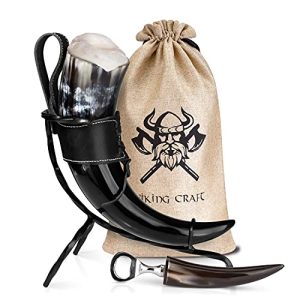Trinkhorn VIKING CRAFT ® Wikinger ca. 450ml, 5-teiliges Horn Set