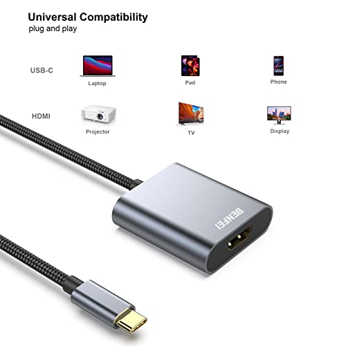 USB-C-HDMI-Adapter BENFEI USB C auf HDMI Adapter 4K, Typ C