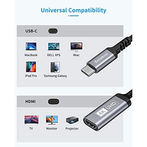 USB-C-HDMI-Adapter Sniokco USB C auf HDMI Adapter, Typ C