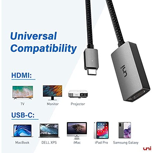 USB-C-HDMI-Adapter uni USB C auf HDMI Adapter 4K, USB Typ C