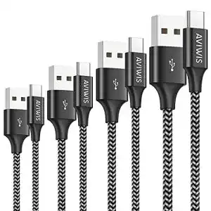 USB-C-Kabel AVIWIS USB Typ C Kabel, 4Pack 0.5M 1M 2M 3M
