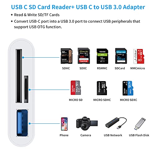 USB-C-Kartenleser iHoryson USB C Kartenleser, 3 in 1 USB C Card
