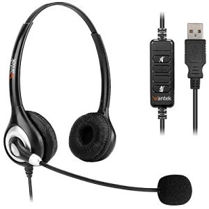 USB-Headset Wantek USB Headset Stereo mit Noise Cancelling
