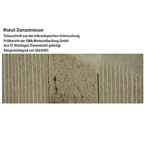 Wakoli-Damastmesser Wakoli Olive HS Serie Blockmesser 20 cm