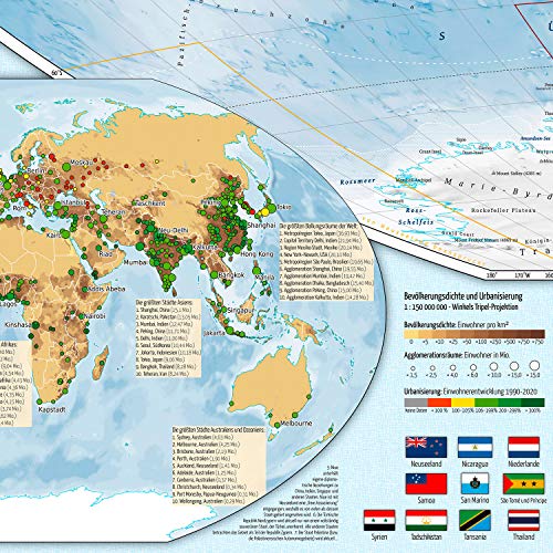 Weltkarte J.Bauer Karten Politische, 140×100 cm, deutsch