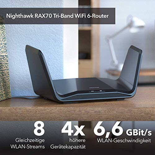 WiFi-6-Router Netgear  RAX70 WiFi 6 Router AX6600 TriBand