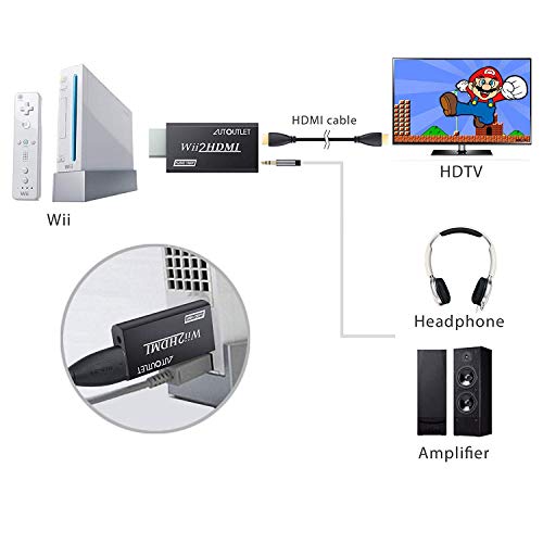Wii-to-HDMI AUTOUTLET Wii zu HDMI Adapter, 1080P/720P