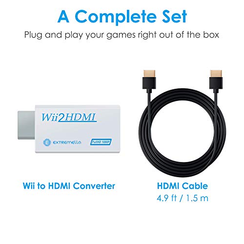 Wii-to-HDMI Extremella Wii zu HDMI Adapter mit HDMI Kabel