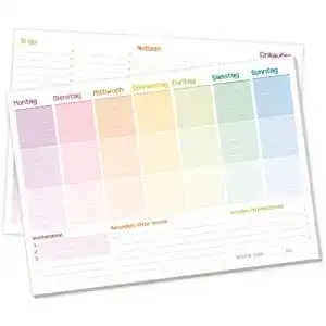 Wochenplaner Häfft Block A4 ohne festes Datum Rainbow 50 Blatt
