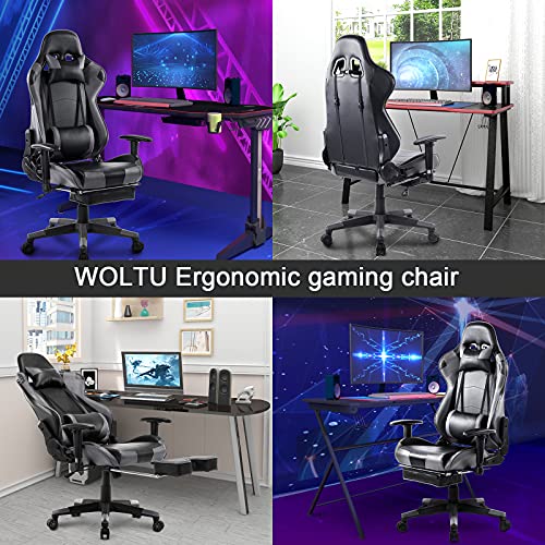 Woltu-Gaming-Stuhl WOLTU mit Kopfstütze und Lendenkissen