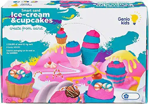 Zaubersand GenioKids Kinetischer Sand 1kg Set, 8 Zubehör