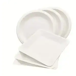 Zuckerrohr-Teller Pack & Cup Bio Zuckerrohr Einweg 50 Stück