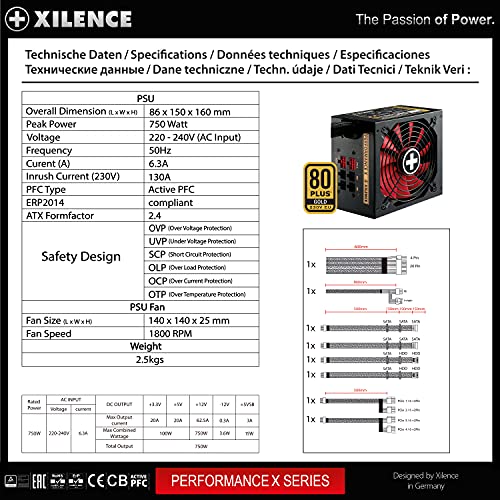 850W-Netzteil Xilence Performance X Serie PC Netzteil XP850MR9