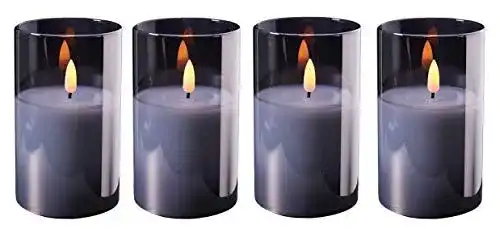 Adventskerzen Klocke Dekorationsbedarf, LED im Glas, 4er