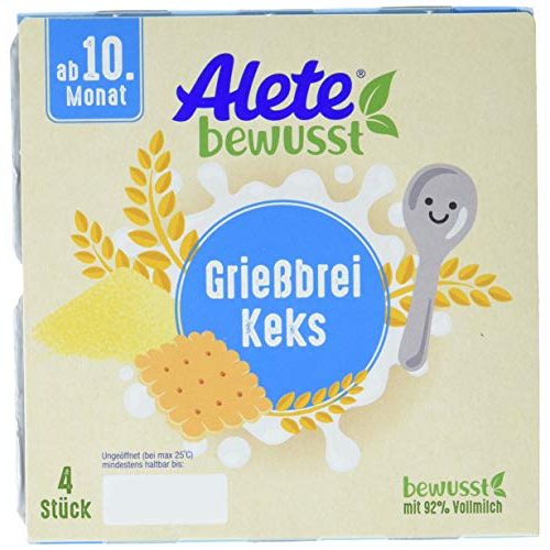 Alete-Babynahrung Alete bewusst Grießbrei Keks, 4 x 100 g