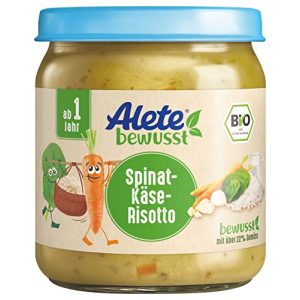 Alete-Babynahrung Alete bewusst Spinat-Käse-Risotto, ab 1 Jahr