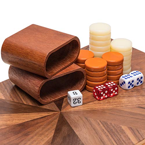 Backgammon Holz Yellow Mountain Imports, mit Holzeinlagen