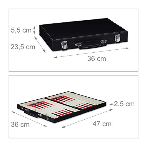 Backgammon-Koffer Relaxdays 10023503 hochwertiges Set