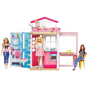 Barbie-Haus Barbie GXC00 2-Etagen Ferienhaus und Puppe