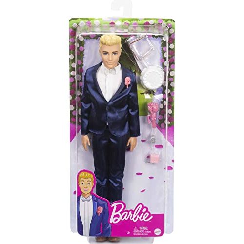 Barbie-Ken Barbie GTF36 Ken Bräutigam-Puppe blond, ca. 30 cm