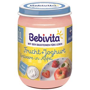 Bebivita-Babynahrung Bebivita Frucht & Joghurt Erdbeere in Apfel