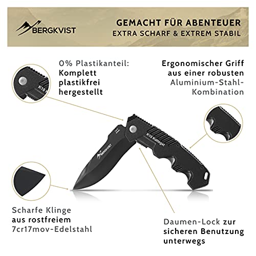 Bergkvist-Messer BERGKVIST ® K10 Klappmesser mit Schleifstein