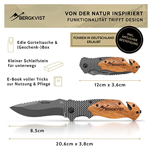 Bergkvist-Messer BERGKVIST ® K20 Klappmesser mit Holzgriff