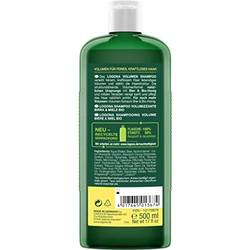 Bier-Shampoo LOGONA Naturkosmetik Volumen Bier & Bio-Honig