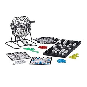 Bingo-Spiel Relaxdays 10021014 Bingo Spiel mit Metalltrommel