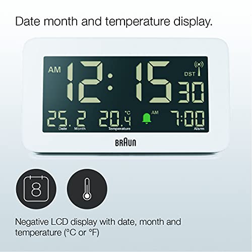 Braun-Funkwecker Braun, Datums-, Monats-, Temperaturanzeige