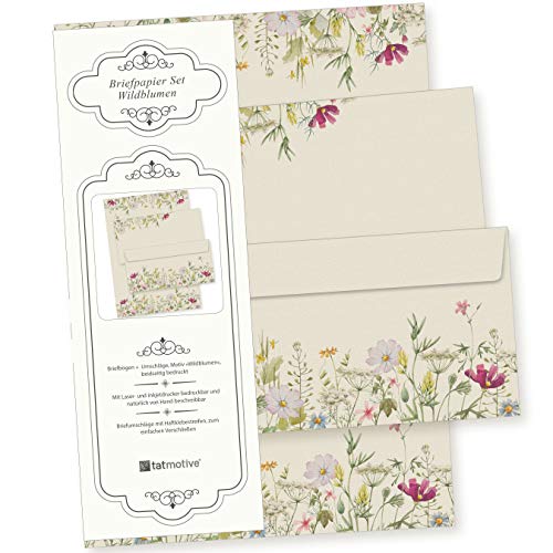 Briefpapier tatmotive Wildblumen mit Umschlag Set 100 DIN A4