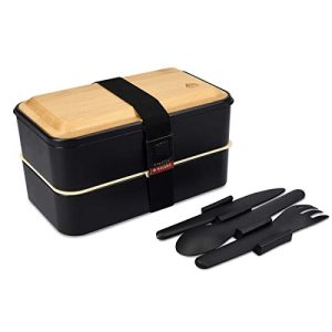 Brotdose Bambus Navaris Bento Box Set inkl. Besteckhalter