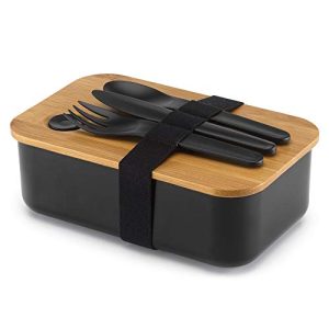 Brotdose Bambus Valorom Bento Lunch Box 1000ml, Besteck-Set